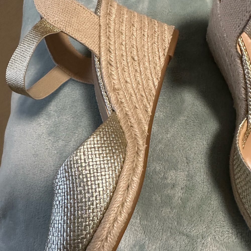 Gold espadrilles